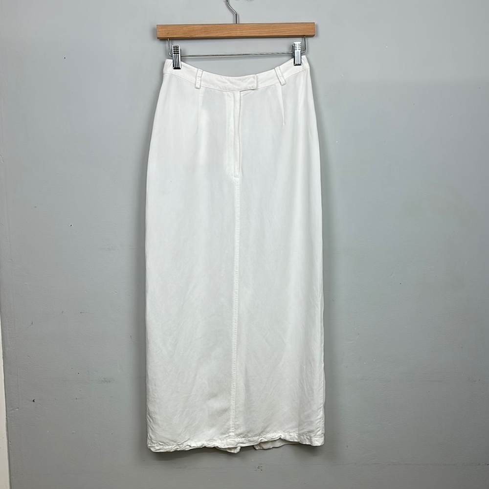 A/X Armani Exchange Vintage Linen Blend White Midi Skirt Sz 8